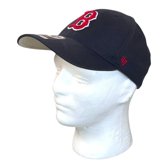 Boston Red Sox 47 Brand One Size Strapback MLB Hat Navy Baseball Cap Embroidered - Picture 2 of 11